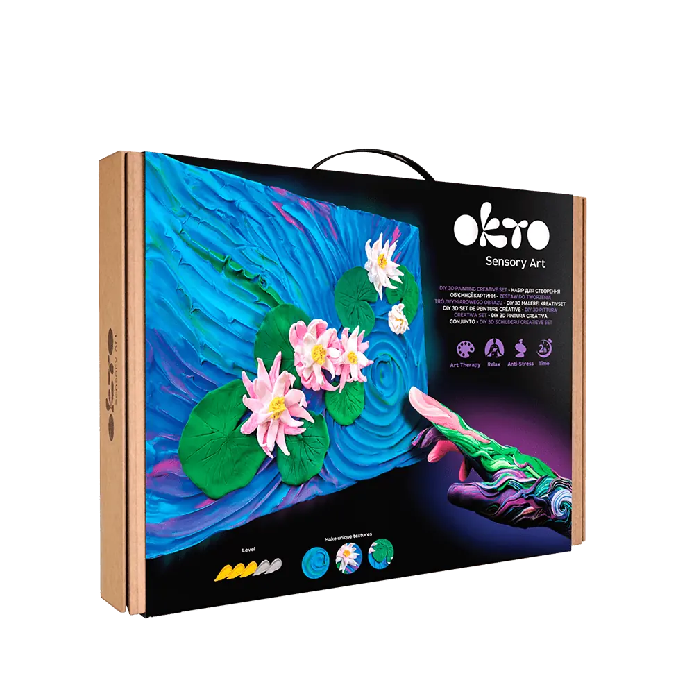3D PICTURES Famous Masterpieces DIY 3D painting creative set ”Water lilies” 11.8" x 15.7" inch