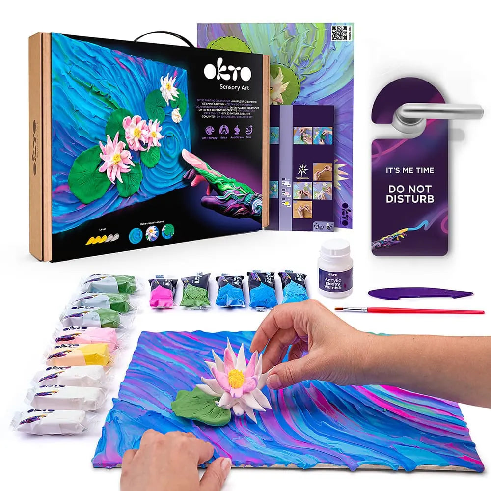3D PICTURES Famous Masterpieces DIY 3D painting creative set ”Water lilies” 11.8" x 15.7" inch