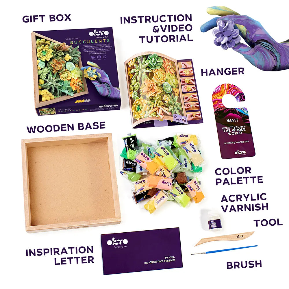 set Wood&Craft DIY Succulents ENERGY 8.3" x 8.3" inch