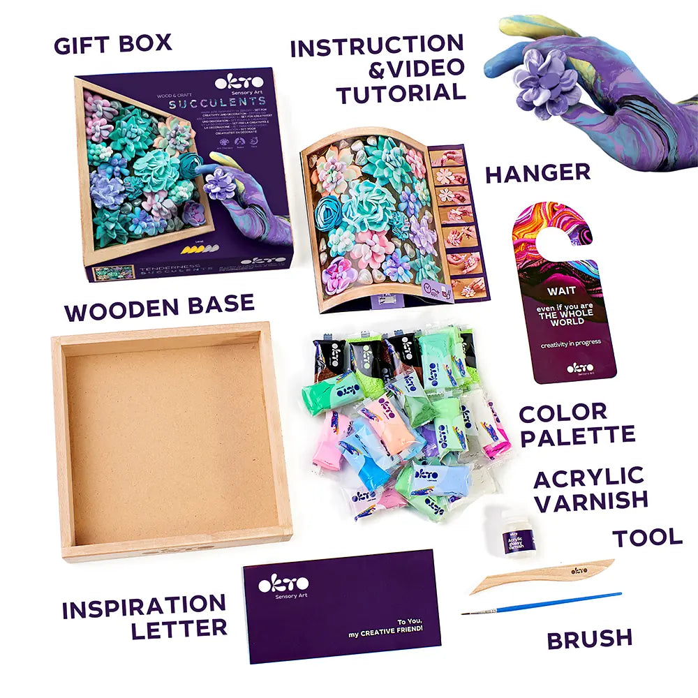 set Wood&Craft DIY Succulents TENDERNESS 8.3" x 8.3" inch