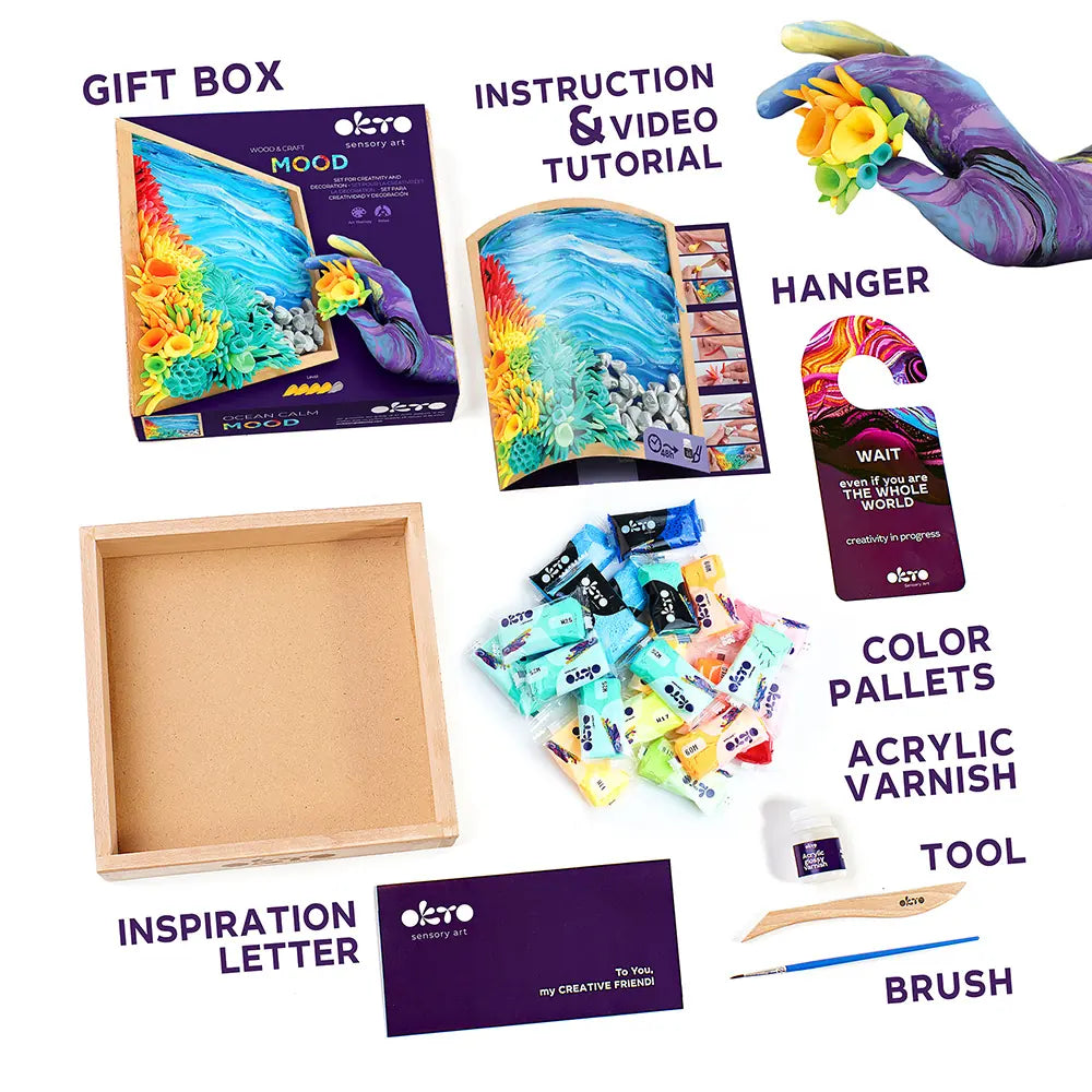 set Wood&Craft DIY Mood TM OKTO Ocean Calm 8.3" x 8.3" inch