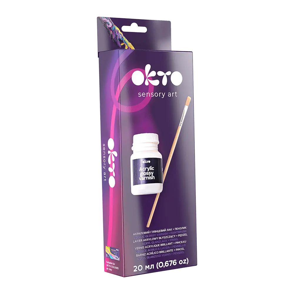 ART SUPPLIES Acrylic GLOSSY arnish 20ml + paint brush