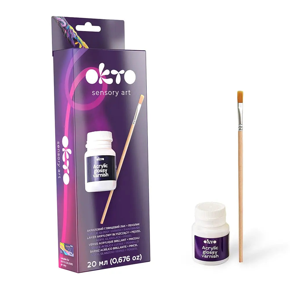 ART SUPPLIES Acrylic GLOSSY arnish 20ml + paint brush