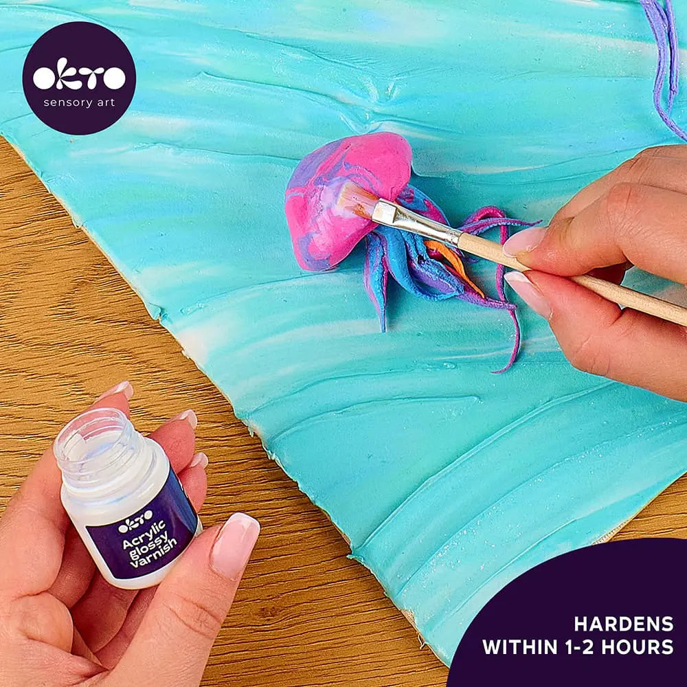 ART SUPPLIES Acrylic GLOSSY arnish 20ml + paint brush