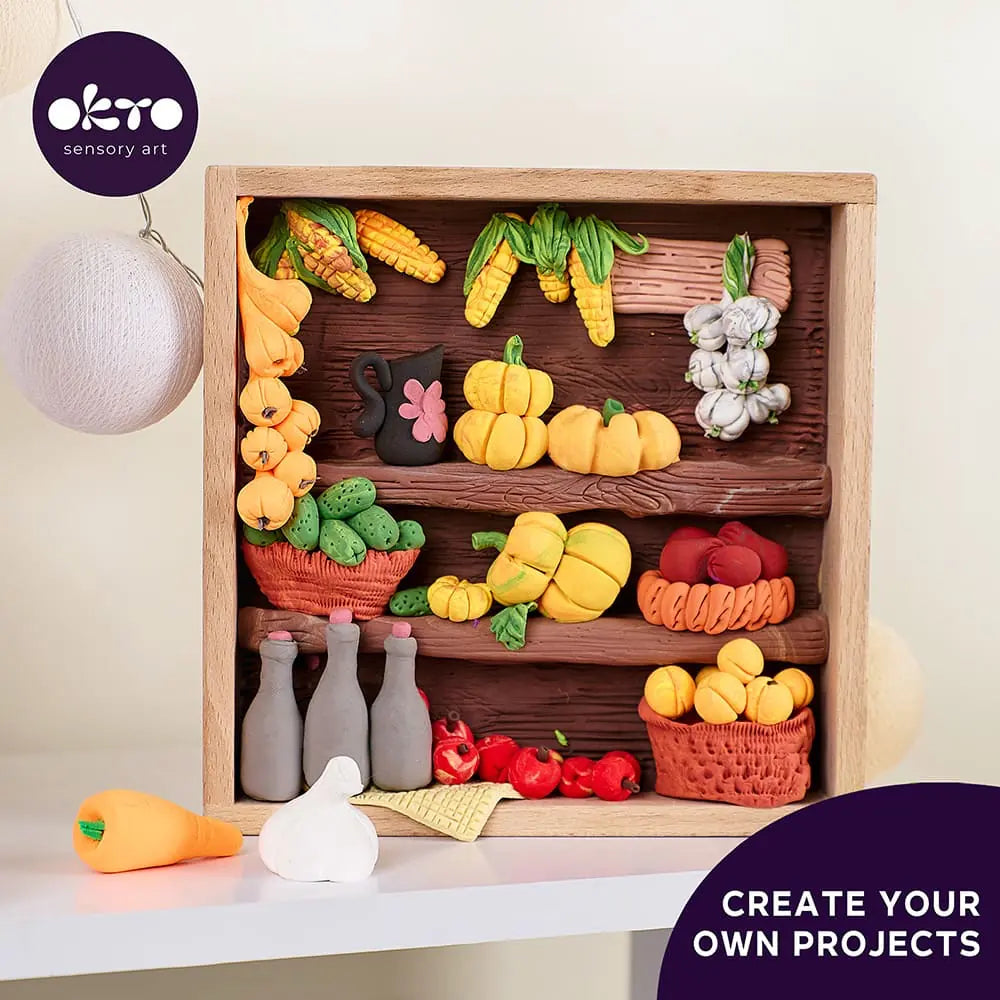 ART SUPPLIES Wooden display box 8.3" x 8.3" inch