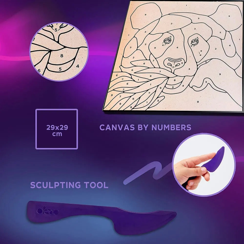 Coloring with clay set by numbers ТМ ОКТО PANDA 11.8" x 11.8" inch