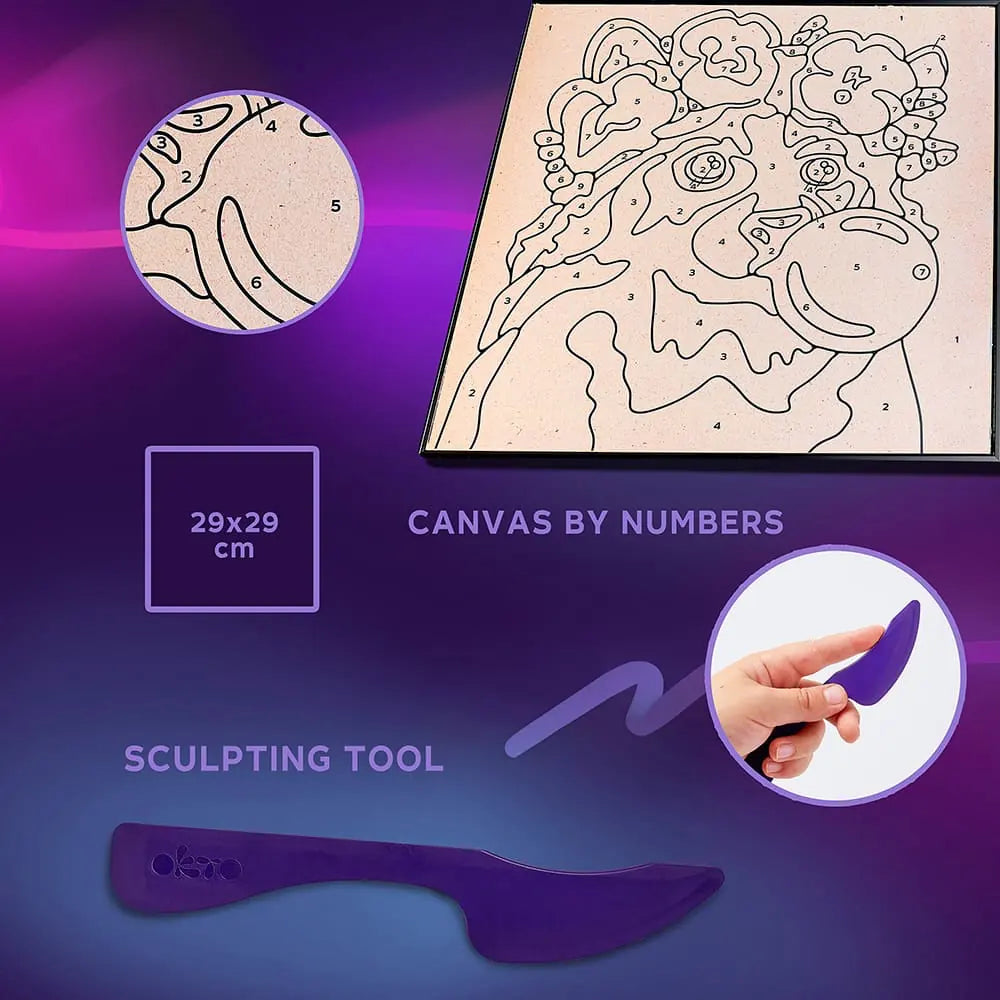 Coloring with clay set by numbers ТМ ОКТО RACCOON 11.8" x 11.8" inch