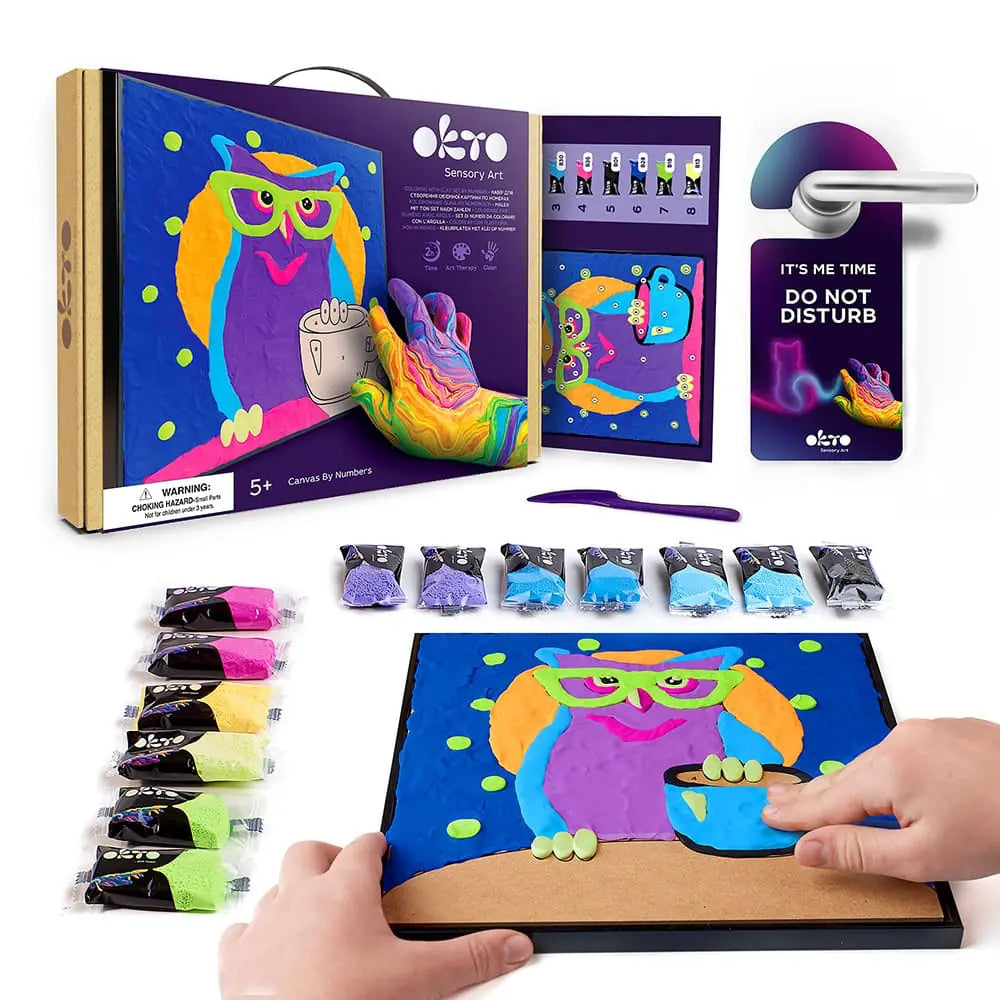 Coloring with clay set by numbers  ТМ ОКТО  OWL 11.8" x 11.8" inch