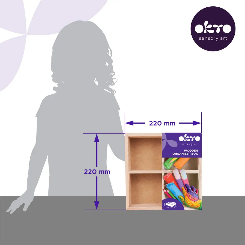 School supplues  Wooden organizer box. 4 cells