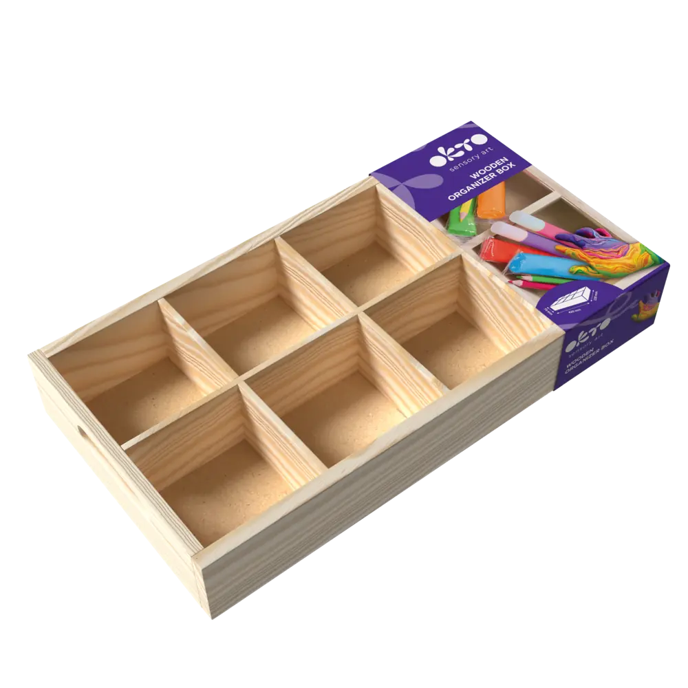School supplues  Wooden organizer box. 8 cells