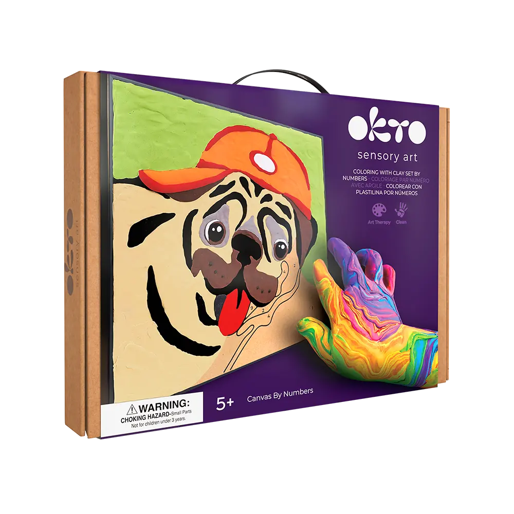 Coloring with clay set by numbers  ТМ ОКТО  Pug Dog 11.4" x 11.4" inch