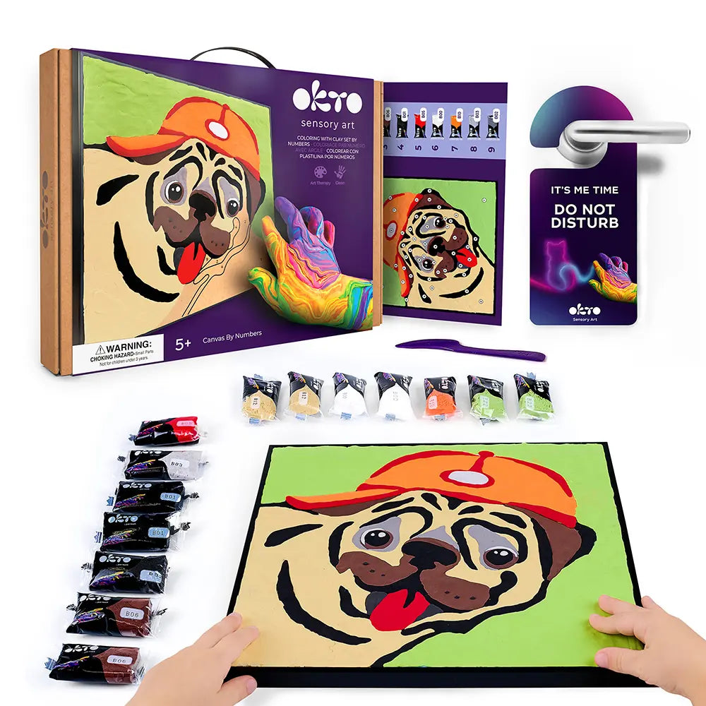 Coloring with clay set by numbers  ТМ ОКТО  Pug Dog 11.4" x 11.4" inch