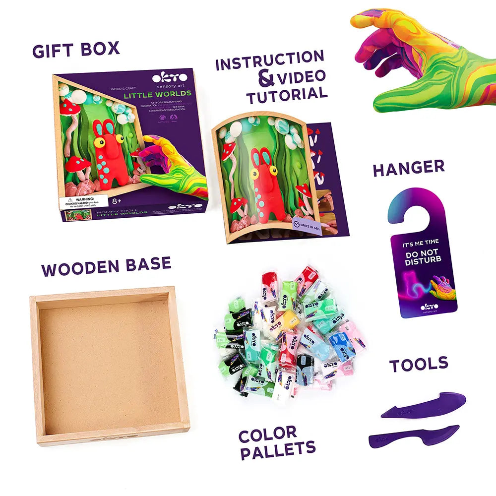 Wood&Craft DIY set "Little Worlds" TM OKTO  Mommy troll 8.3" x 8.3" inch