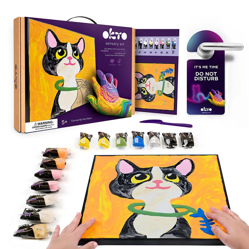 Coloring with clay set by numbers  ТМ ОКТО  Cat 11.4" x 11.4" inch