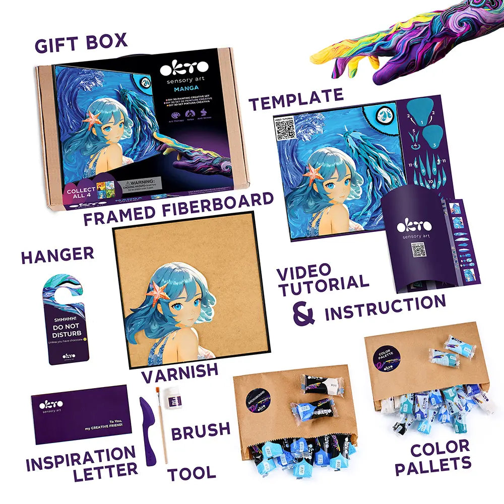 DIY 3D Painting  set "MANGA" Water 11.8" x 15.7" inch