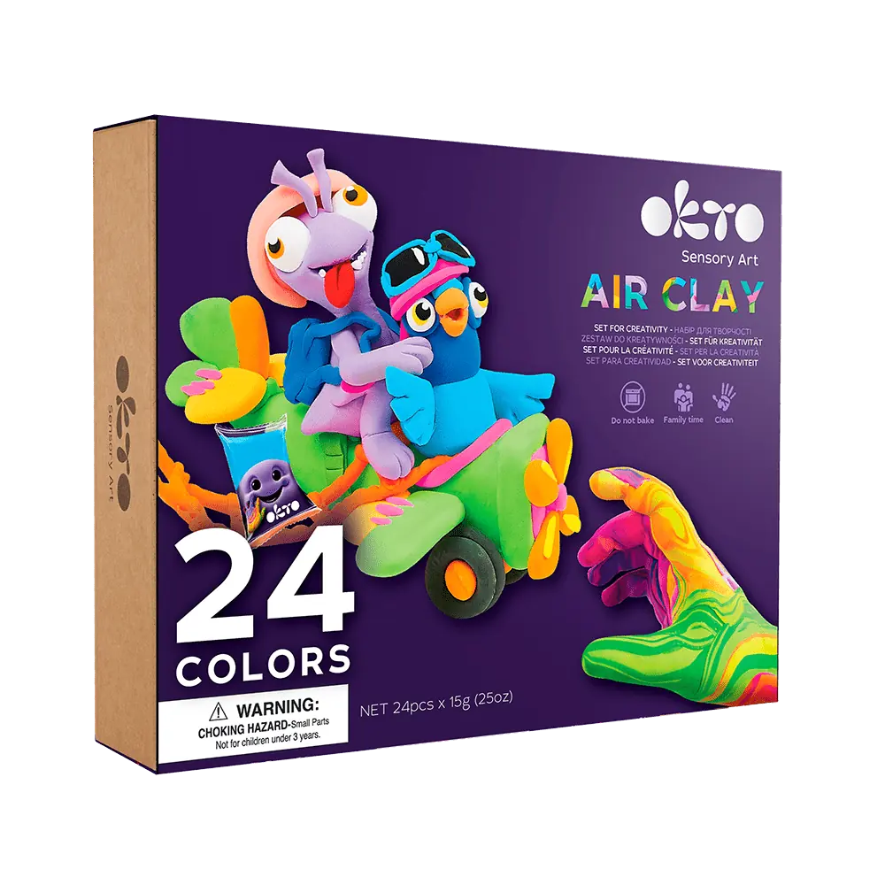 Set with air clay KIDS LINE 24 colors