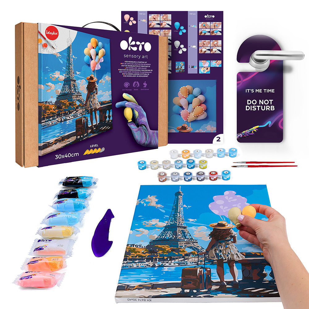 3D modeling+painting kit TM OKTO & Ideyka "Greetings from Paris" 11.8" x 15.7" inch