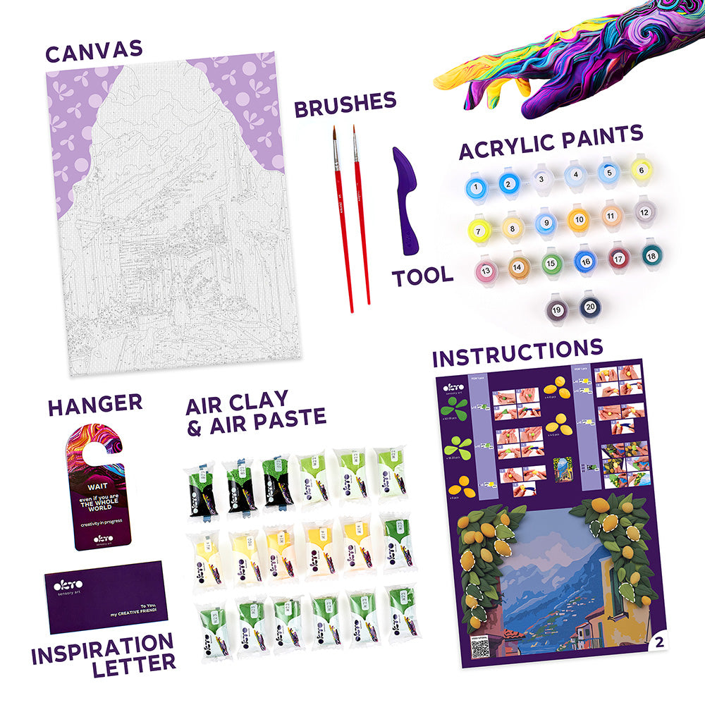 3D modeling+painting kit TM OKTO & Ideyka "Lemon weekend" 11.8" x 15.7" inch