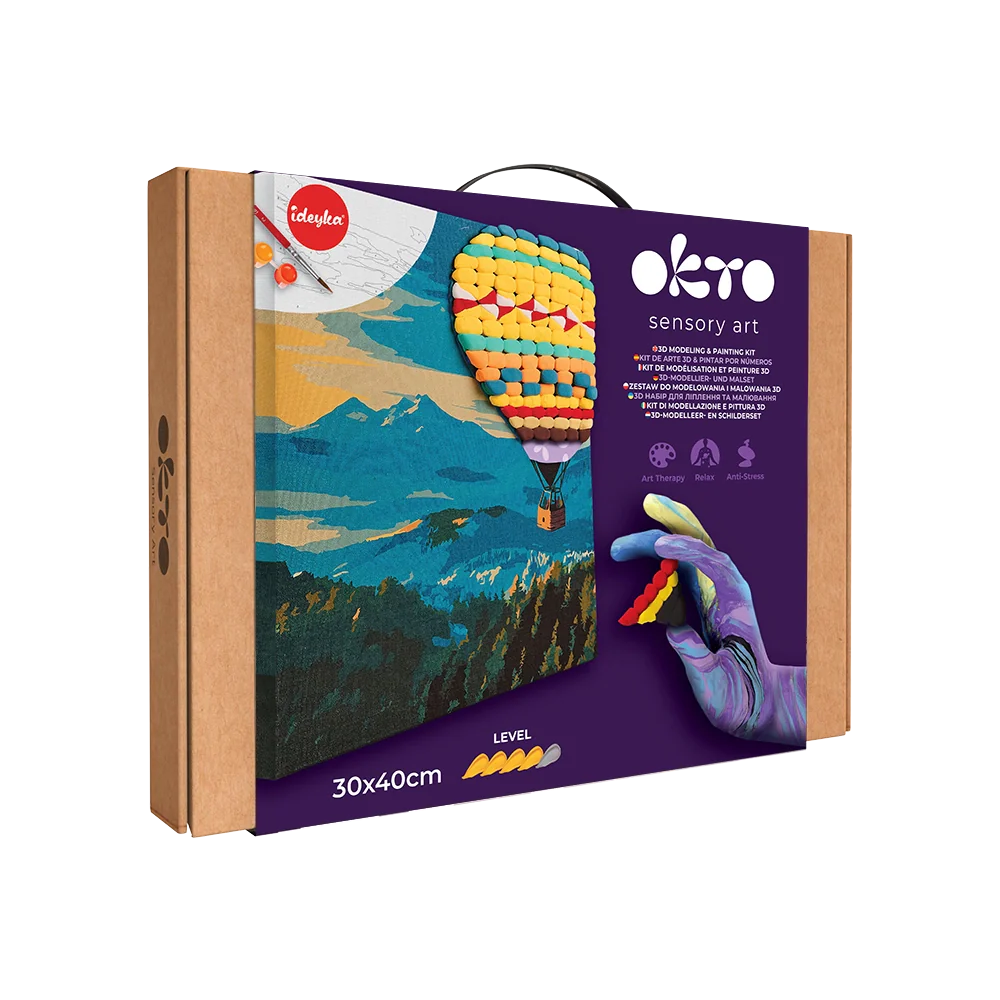 3D modeling+painting kit TM OKTO & Ideyka "Hot air balloon flight" 11.8" x 15.7" inch